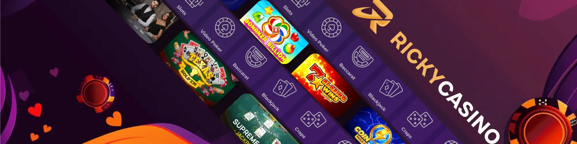 Banner which shows Ricky Casino Games